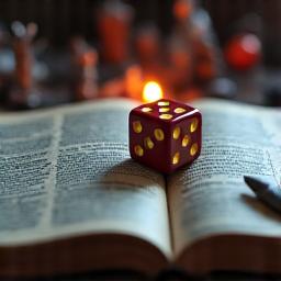 Würfel und Fantasy-Miniaturen auf einer Karte